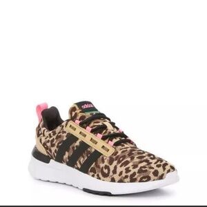 Adidas Girls Leopard and Black Sneakers